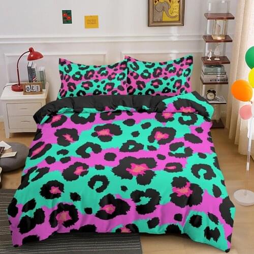 Leopard Bedding Set King Queen Duvet Cover And Pillowcase 2/3pcs 220x240 Euro Size