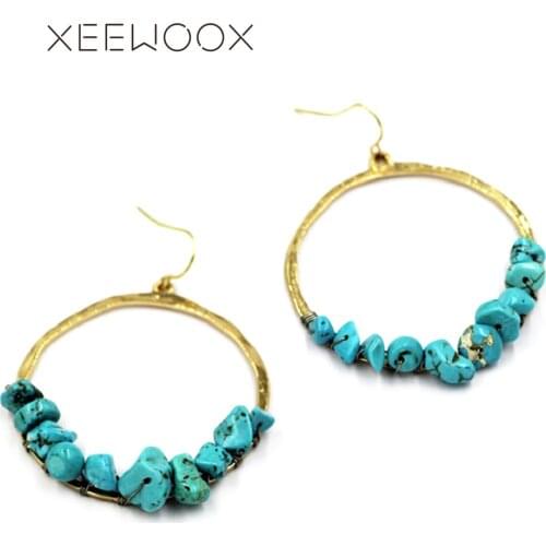 Earrings Green Stone XEEWOOX 2019 News Bohemia Week Designer Hyperbole Party Creative Women Jewelry gift