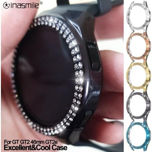 Stylish Diamond Screen Protector Cover For Huawei watch GT 2e Bumper Frame Full Protective Case For Huawei watch GT 2 GT2 46mm