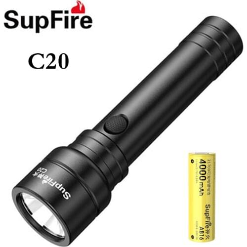 Supfire C20 flashlight 15W strong light Type-C rechargeable LED 2000lm outdoor lighting hunting camping fishing waterproof flash
