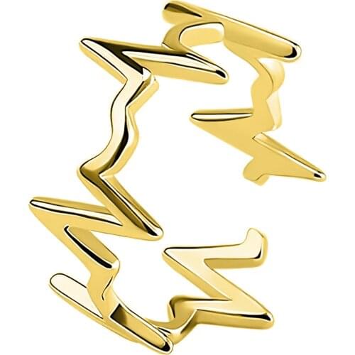 DARK DIAMOND-Pulse ring in 925 sterling silver or 18K gold plated. Adjustable