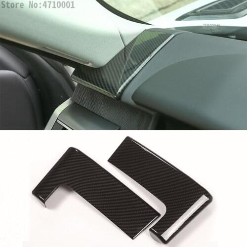 Carbon Fiber Style ABS Car Dashboard Side Decoration Cover Trim 2pcs For Land Rover Range Rover Sport RR Sport 2014-2017