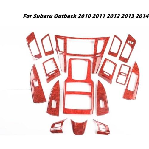 For Subaru Outback 2010-2014 Decoration Carbon Fiber Central Control Gear Panel Air Outlet Steering Wheel Decoration Sticker ABS