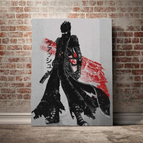 Vash the Stampede Poster Framed Wooden Frame Canvas Wall Art Decoration prints for living room Home bedroom decor painting