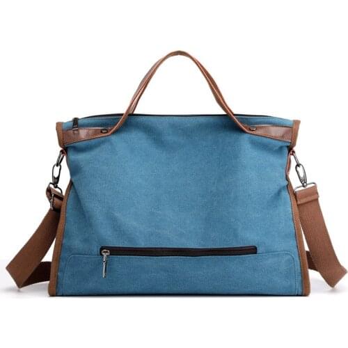 High Qunality Large Pocket Shoulder Bag Womens Fashion 2021 Canvas Soft Tote Handbags for Ladies