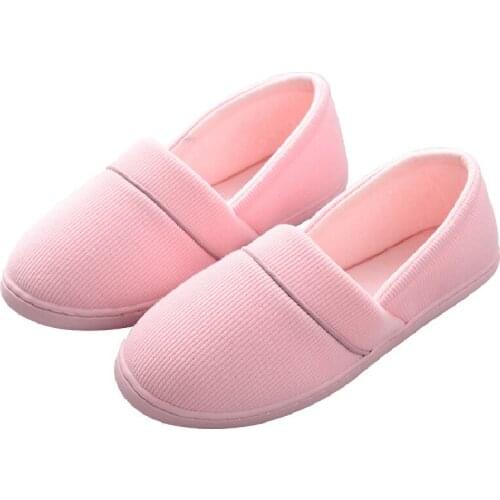 WomensSolid Color Thin-soled Shoes Wholesale Winter Thin Section Soft Bottom Bag with Home Cotton Slippers Soft and Comfortable