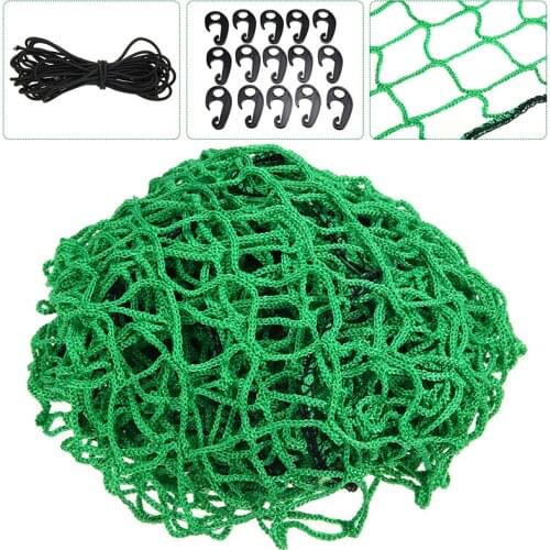 1.5Mx2.2M Square Mesh Nylon Bungee Cord Cargo Net with 15pcs Hooks for Car Truck Trailer Luggage Storage