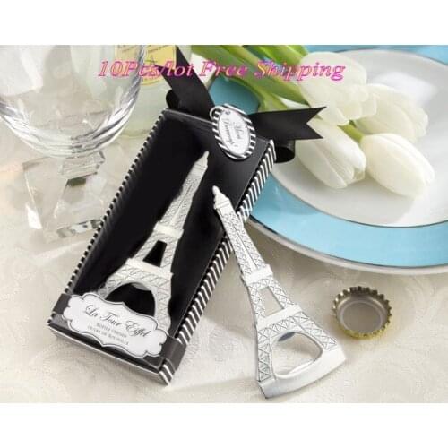 10 Pieces/lot) Wedding and Event Favors of La Tour tower Chrome Beer Bottle Opener party favors for chrome wedding gifts