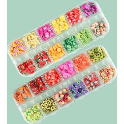 2Pcs Polymer Clay Slices Sequins For Nail Design Summer Fruit Nail Art Decorations French Polish Manicure Nail Art Supplies Tool