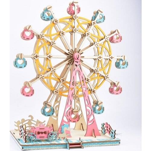 DIY 3D Puzzle Kids Toy Boy Girl Early Learning Amusement Park Construction Pattern Gift for Children Educational House Puzzle