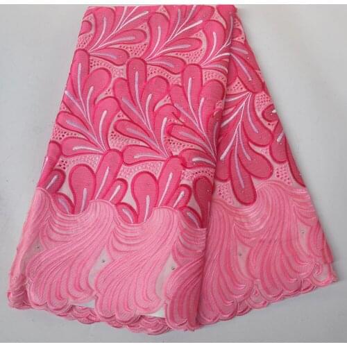 African dry lace fabric high quality Swiss voile lace in Switzerland embroidered stones french cotton Nigerian dress materials