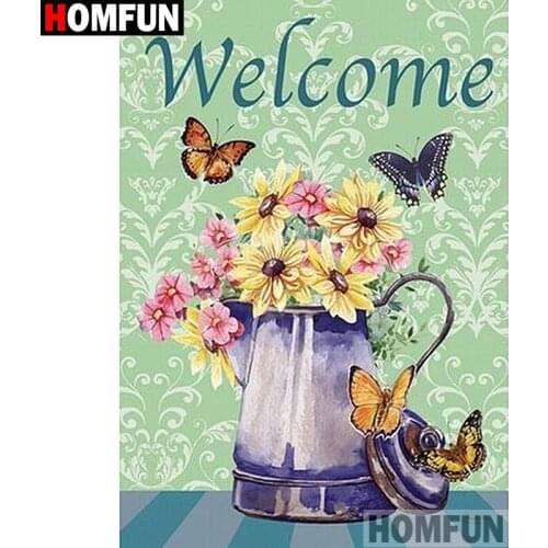 HOMFUN Full Square/Round Drill 5D DIY Diamond Painting "Flower landscape" Embroidery Cross Stitch 3D Home Decor Gift A12912