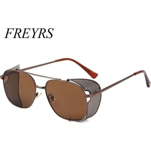 BRAND DESIGN Square Steampunk Sunglasses Fashion Metal Men Punk Sun Glasses Women Vintage UV400 Shades Eyewear gafas de sol 5445