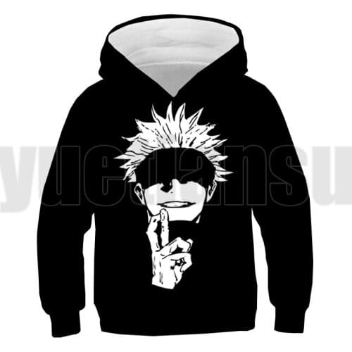 Anime Jujutsu Kaisen Gojo Satoru Hoodies 3D Print Children Sweatshirt Oversized Boy Hoodie Hip Hop Pullover Kids Coat Streetwear