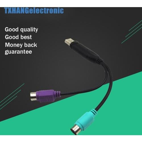 Dual PS/2 PS2 Female to USB Male Cable Adapter Converter For Keyboard Mouse diy electronics