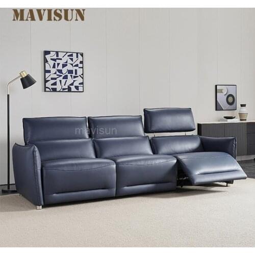 Electric Function Sofa Salon For Home Or Office Italian Minimalist Living Room Simple Nappa Leather Chair Bed New Sofa Furniture