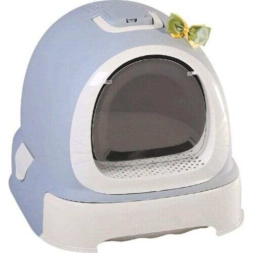 Cat Litter Box Reduces Litter Tracking Odor Large Cat Litter Box Hooded Litter Tray Kitten Toilet Well Designed Space Efficient