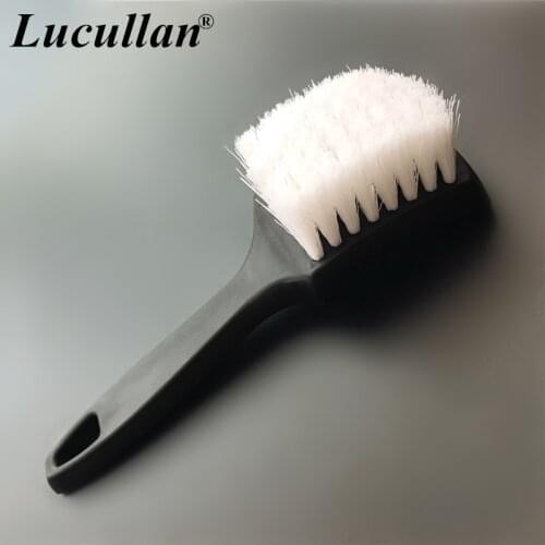 Lucullan Heavy Duty Nifty Interior Carpet/Upholstery Detailing Brush 2 Colors For Tires,Floor Matt,Fabric and Trunk liner