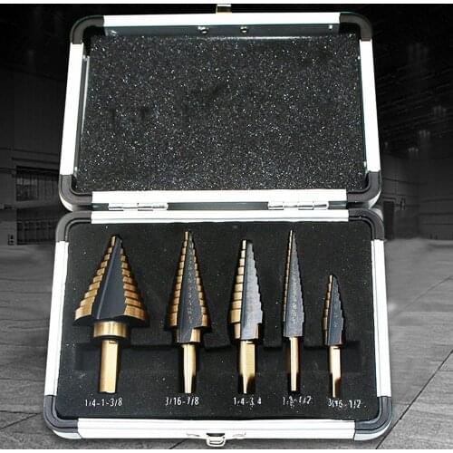 HSS Cobalt Multiple Hole 50 Sizes Step Drill Bit Set Tools Aluminum Case Metal Drilling Tools for Metal Wood Step Cone Drill