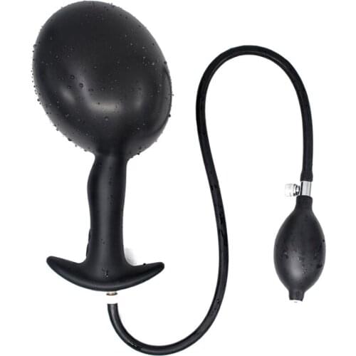 Inflatable 10 Speeds Vibrating Vaginal Dilator Wearable Outgoing Anal Expander Plug Pump Silicone Anal Beads Dildo Sex Toys