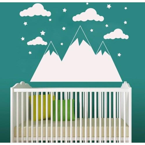 Beauty MOUNTAINS Wall Sticker Wall Decal Sticker For Kids Room Living Room Home Decor Wall Stickers Waterproof Wallpaper