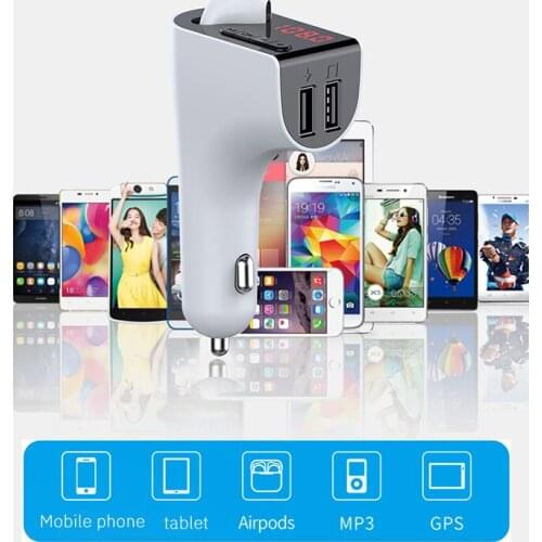 New Car Bluetooth 5.0 headset FM Transmitter Wireless Handsfree Audio Receiver Auto MP3 Player 5V3.1/1A Dual USB Fast Charger