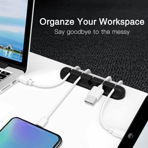 Liser Polystomatous Universal Laptop Home And Office Silicone Practical Lightweight Portable Cable Holder