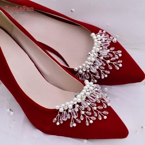 YouLaPan X13 Luxurious Shoe Clip High Heel Pearl Shoe Clips Shoe Accessories Rhinestone Buckle Latest Wedding Shoe Accessories