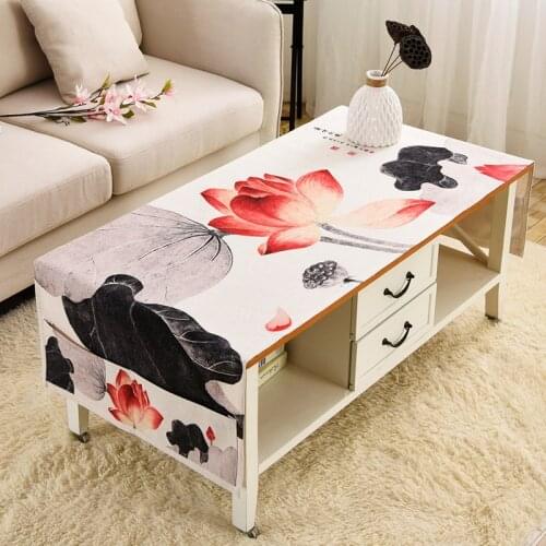 New Chinese Style Ink Tea Table Cloth Tablecloth Household Living Room Rectangular Classical Coffee Table Cloth with Storage Bag
