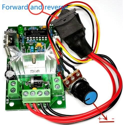DC motor speed 10V12V24V30V positive and negative PWM DC controller 5A 150W