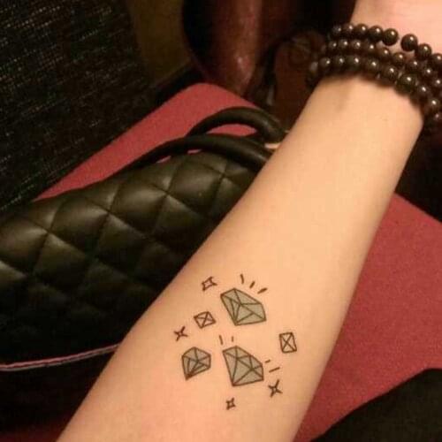 Temporar Tattoo Sticker Sparkling Diamond Star Combination Waterproof Art Water Transfer Fake Tatoo Flash Tatto for Men Women