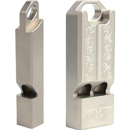 Titanium Outdoor Emergency Whistle 120 Decibels EDC Necklace Lanyard Whistle for Outdoor Hiking Camping