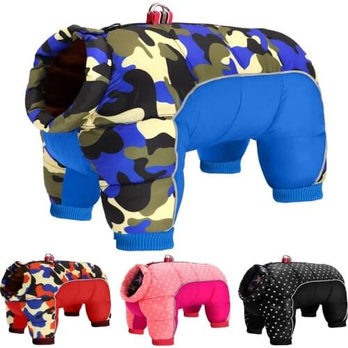 Warm Winter Dog Clothes Coat Reflective Dogs Coat Jacket French Bulldog Male/Female Pet Clothing Jumpsuit Small Medium Dogs