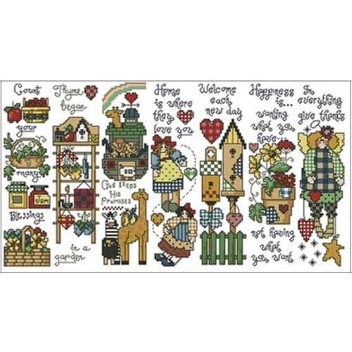 Bookmarks (seven double-sided) patterns Counted Cross Stitch 14CT DIY Chinese Cross Stitch Kits Embroidery Needlework Sets