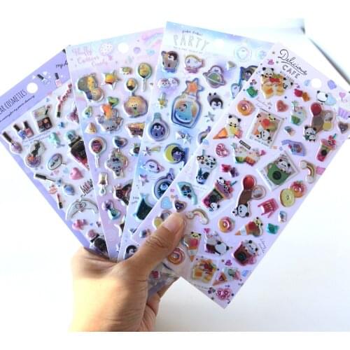 1pcs Kawaii Stationery Stickers 3D Sweet Animals Travel Diary Planner Decorative Mobile Stickers Scrapbooking DIY Craft Stickers