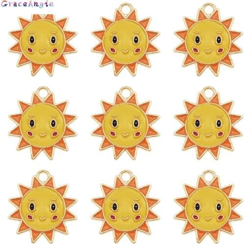 10PCS Sun Alloy charms 22*20MM Jewelry necklace earring pendant keychain charms for Earrings Handmade Crafts Bracelet DIY