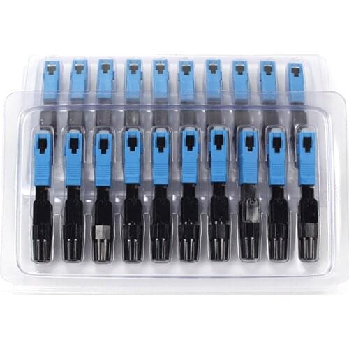 100PCS FTTH UPC Fast Single Mode Assembly Embedded SC Fiber Optic Quick Connector Cold Drop Cable High Quality