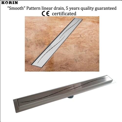 1000mm "Slim" Style Stainless Steel 304 Linear Shower Drain, Vertical Shower Drain with flange, Shower Channel