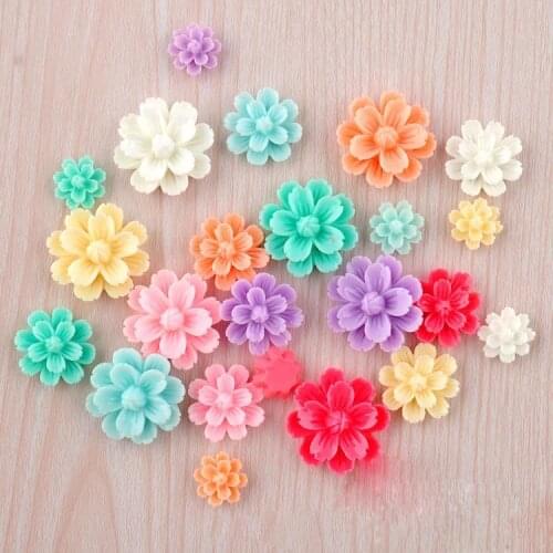 200pcs blooming sakura resin flower cabochon mix sizes13-25mm perfect for making hairpins and necklaces