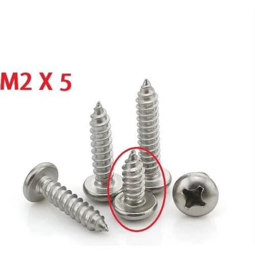 2000Pcs Nickel plated M2*5 M2X5 Countersunk Head Self tapping Electronic Screw Alloy Cross Countersunk Screw Electronic Bolts