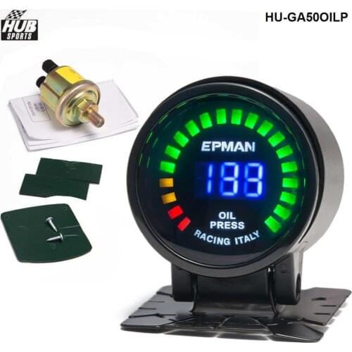 2015 New EPman racing 52mm Smoked LED Psi/bar Oil Press Pressure Gauge Meter with Sensor For Toyota HU-GA50OILP