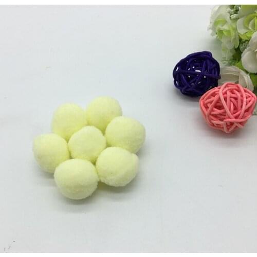 30pcs 1" 25mm Cream Pompom Fur Craft DIY Soft Pom Poms For Children Toys Cellphone Wedding Home Decoration Accessories