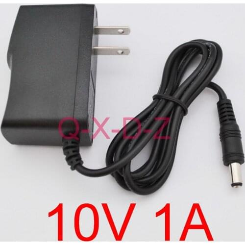 50PCS High quality AC 100V-240V Converter Switching power adapter DC 10V 1A 1000mA Supply US Plug DC 5.5mm x 2.1-2.5mm