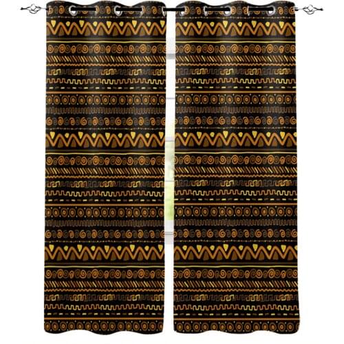 African Pattern Circle Geometric Figure Windows Curtains Living Room Bedroom Kitchen Curtains Children Drapes Window Treatments