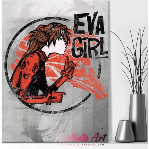 Asuka Langley Soryu Anime Manga High Quality Canvas Painting Wall Art Poster Print Picture Living Room Decoration Home Decor