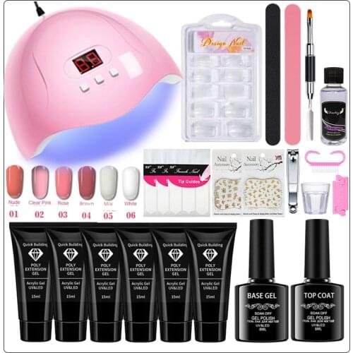 Nail Drill Machine Manicure Set and 36W Nail Dryer 6 Colors Gel Nail Polish Kit with Nails Art Decorations Electric nail kit