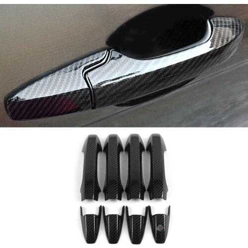 Car Accessories ABS Carbon Gate Door Handle Trim Frame Sticker Cover Exterior Decoration Molding for Honda CR-V 3rd 2007-2011