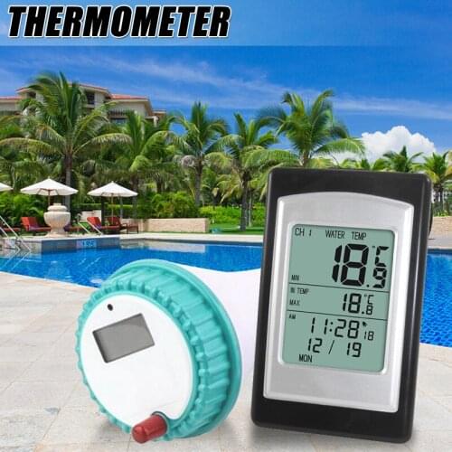Swimming Pool Wireless Thermometer and Hygrometer Float SPA Pond Tub Waterproof Digital LCD Backlit Floating Temperature