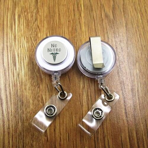 NO NITRO ID Badge Reel for Docter Nurse Teacher Student retractable recoil id badge holder office work fun