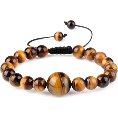 Natural Stone Vintage Bracelets Amethyst Handmade Adjustable Braid Rope Jewelry Simple Bead String For Women Men